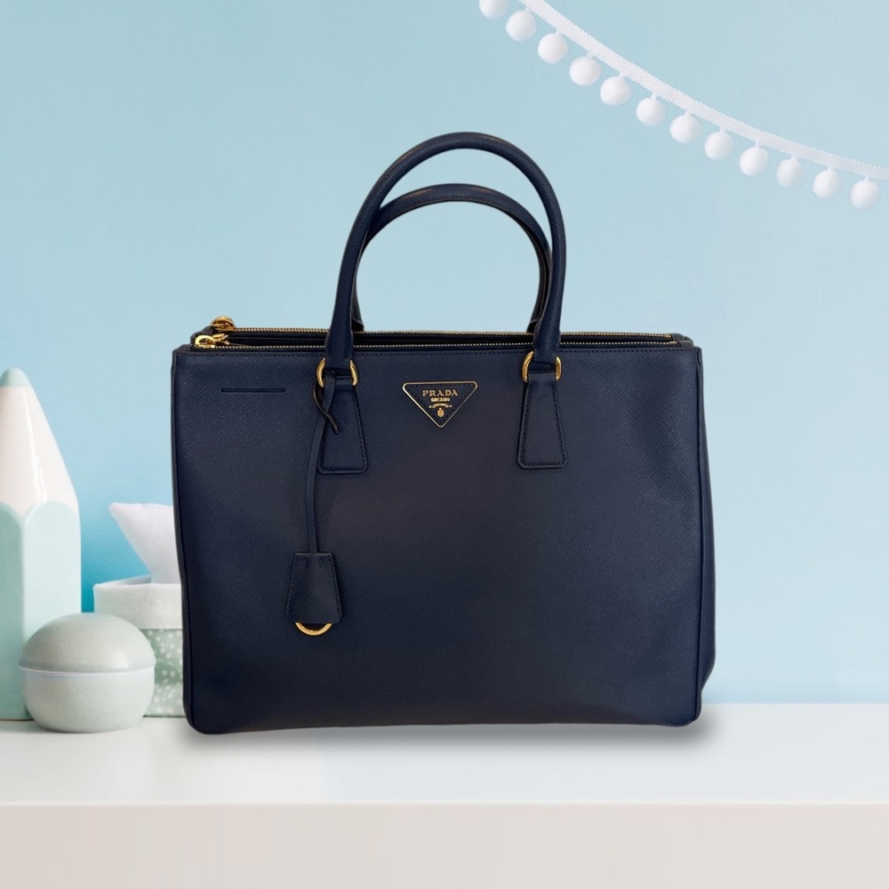COPY - PRADA Saffiano Lux DoubleZip Tote Bluette